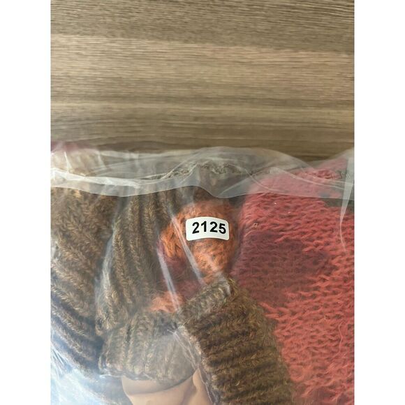 Vtg Susan Bristol Knitted Mohair Wool Cardigan Sweater Chevron Lined Colorful L - Picture 9 of 9